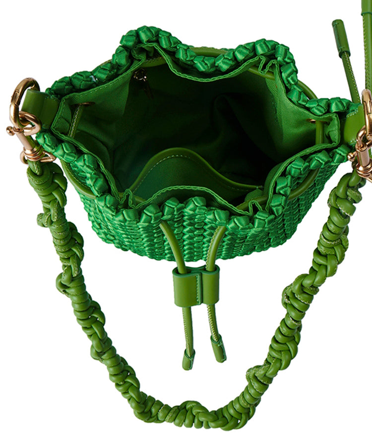 Drawstring Rope Woven-polyester Bucket Bag
