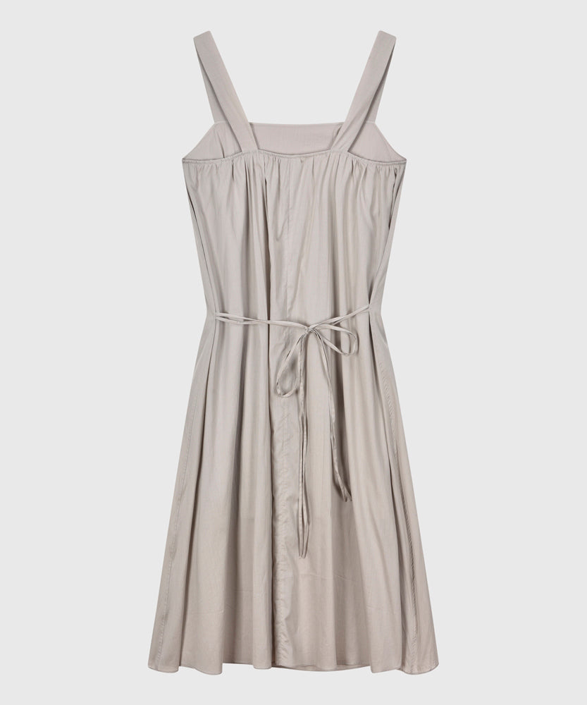 HOME Wide-strap Belted Cotton Dress