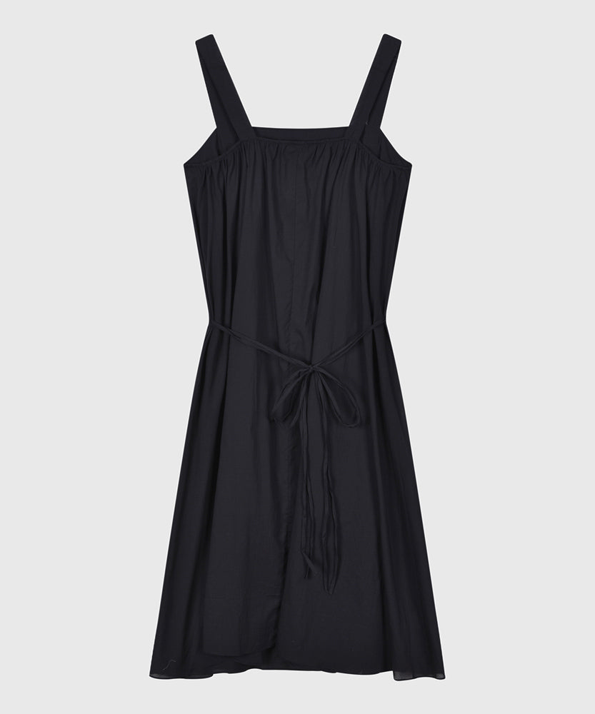 HOME Wide-strap Belted Cotton Dress