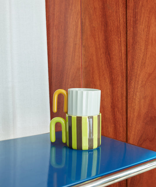 HOME N-shaped Handle Striped Cup