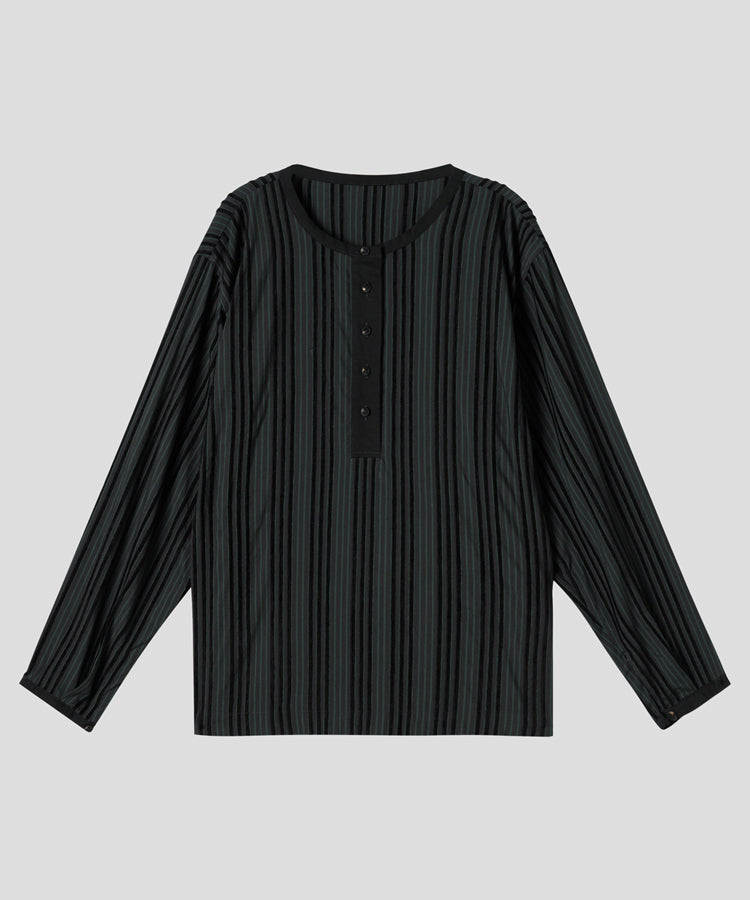 HOME Striped Round -collar Top