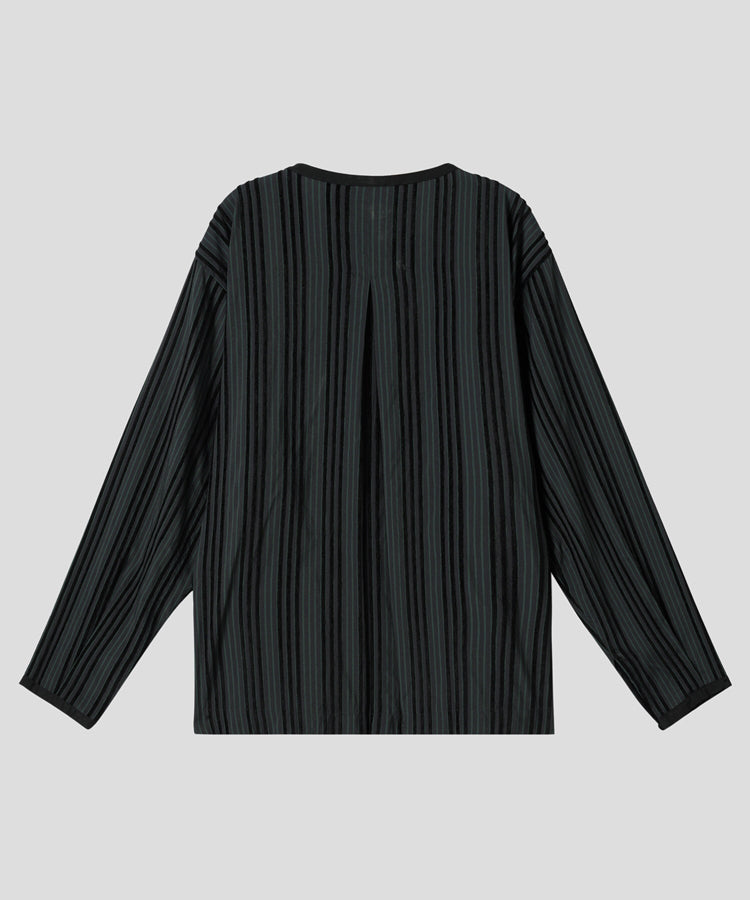 HOME Striped Round -collar Top