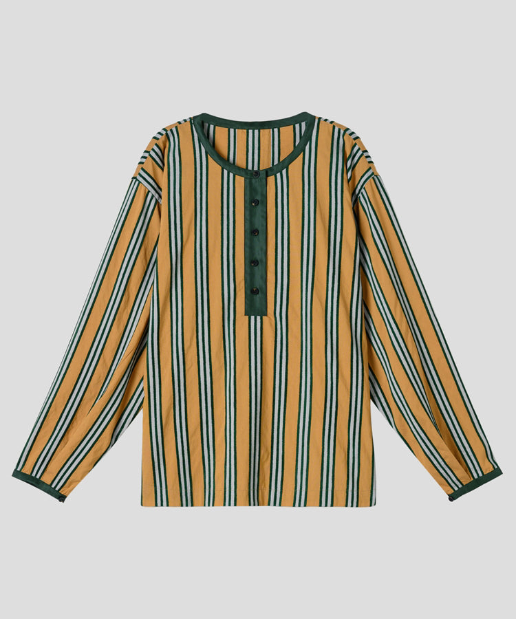 HOME Striped Round -collar Top