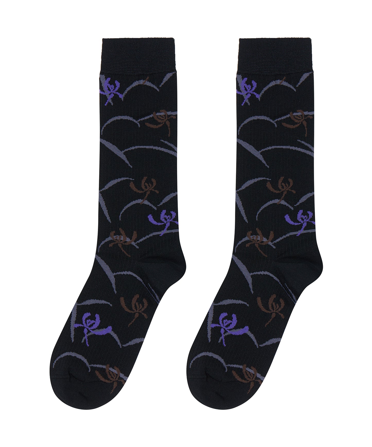 RetroOriental Jacquard Cotton-blend Crew Socks