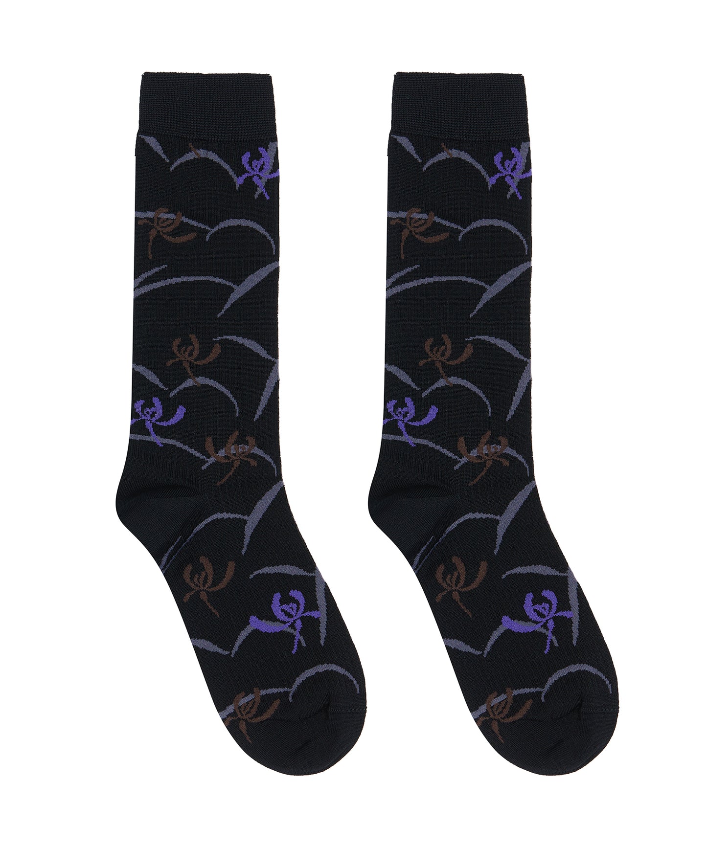 RetroOriental Jacquard Cotton-blend Crew Socks