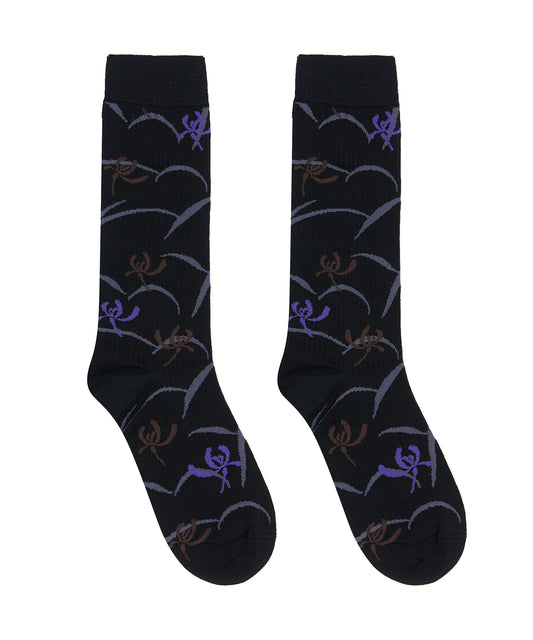 RetroOriental Jacquard Cotton-blend Crew Socks