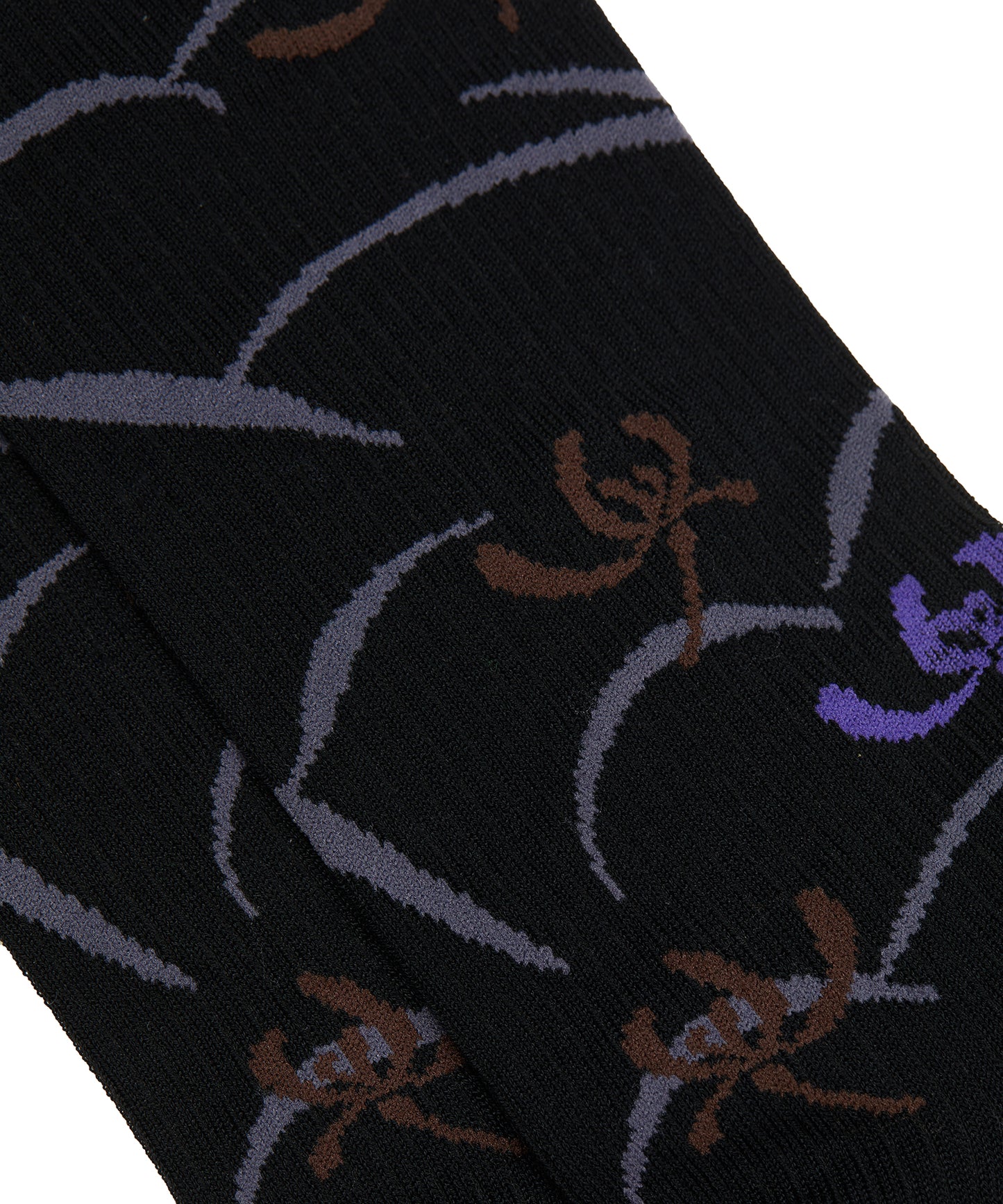 RetroOriental Jacquard Cotton-blend Crew Socks