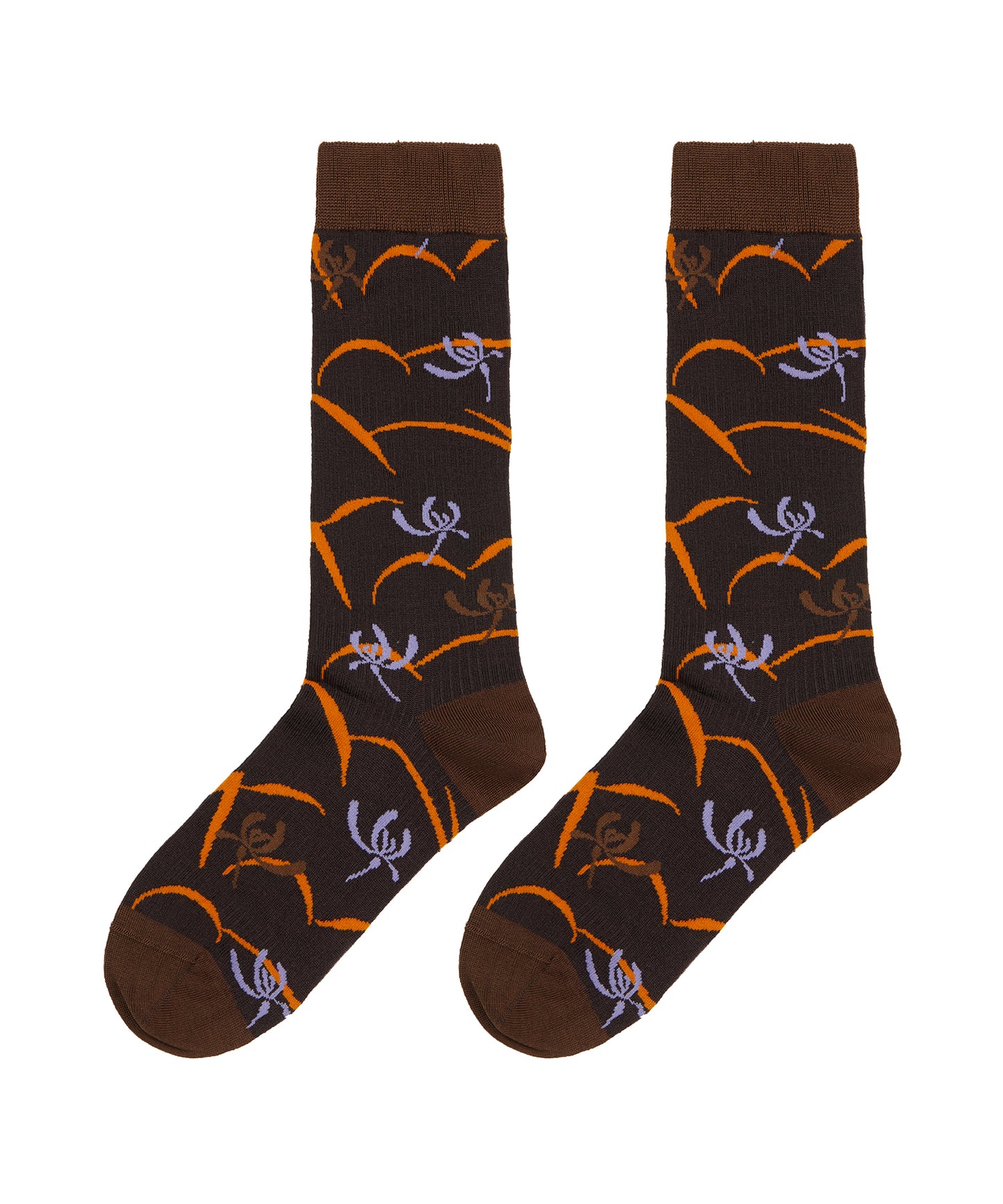 RetroOriental Jacquard Cotton-blend Crew Socks