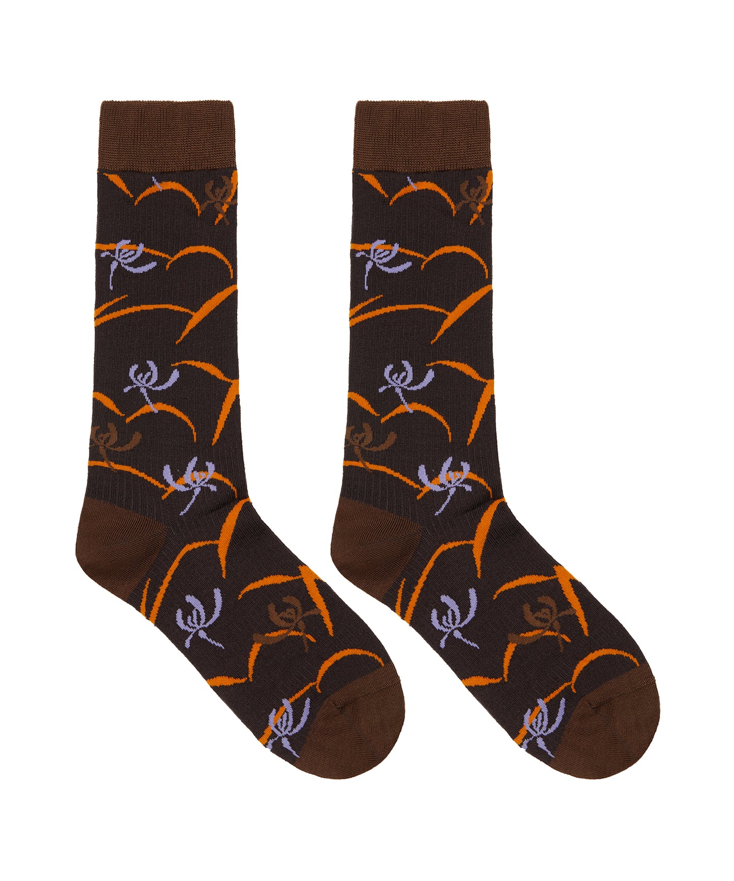 RetroOriental Jacquard Cotton-blend Crew Socks