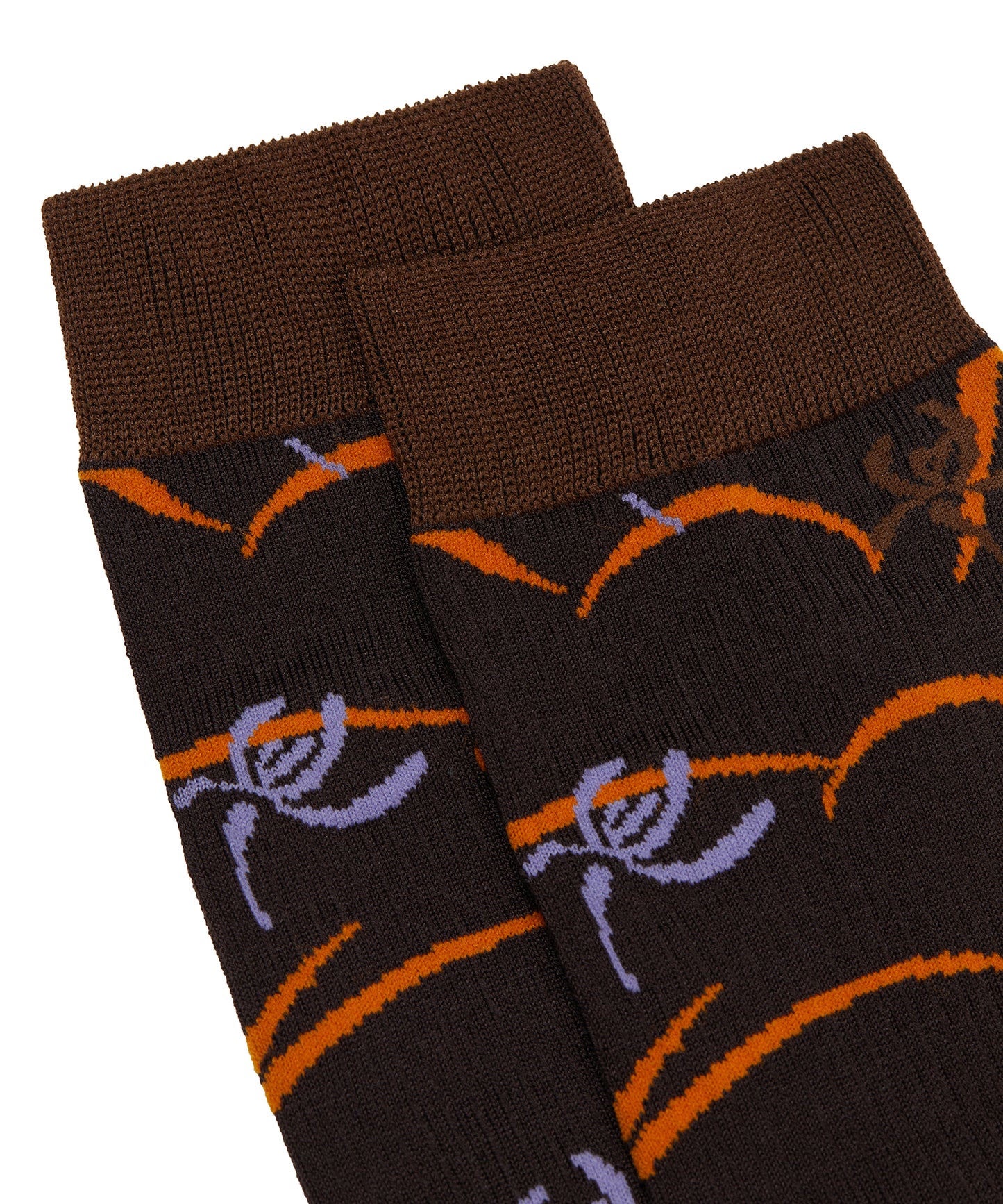 RetroOriental Jacquard Cotton-blend Crew Socks