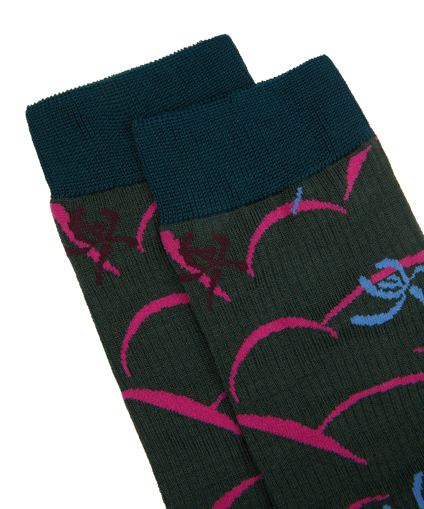 RetroOriental Jacquard Cotton-blend Crew Socks