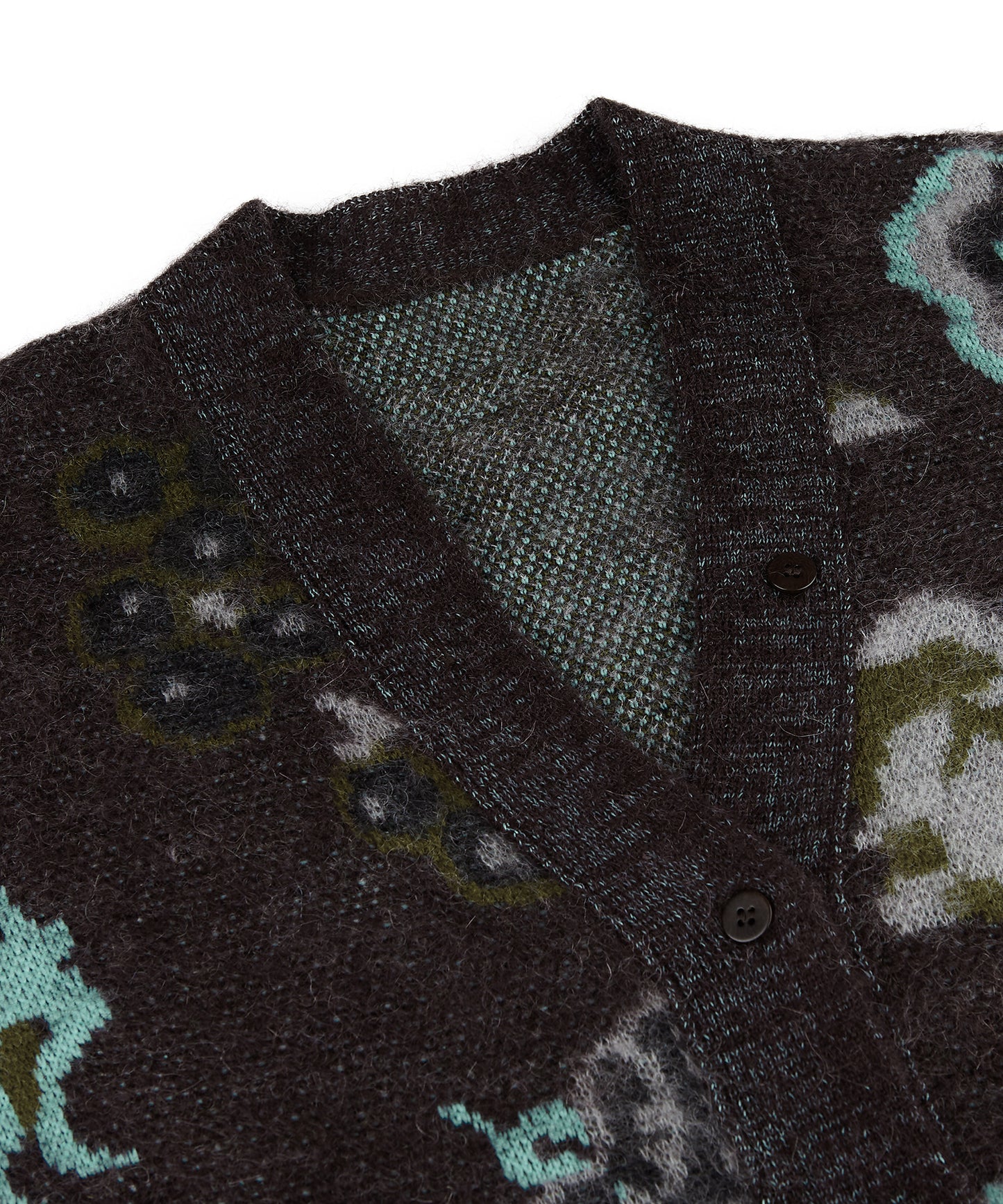 Fuzzy Loose-fit Wool-blend Cardigan