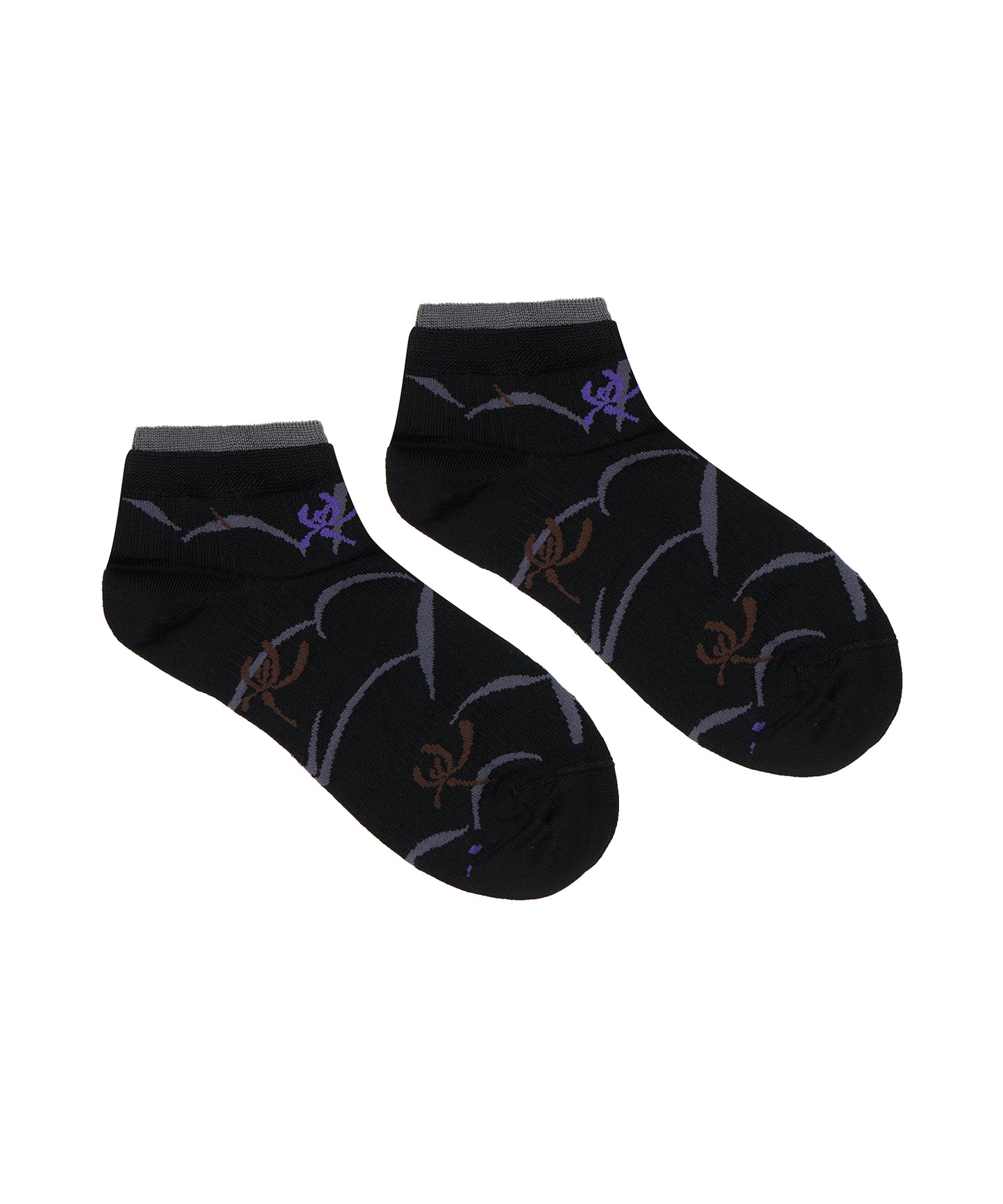 Retro Oriental jacquard Cotton-blend Ankle Socks