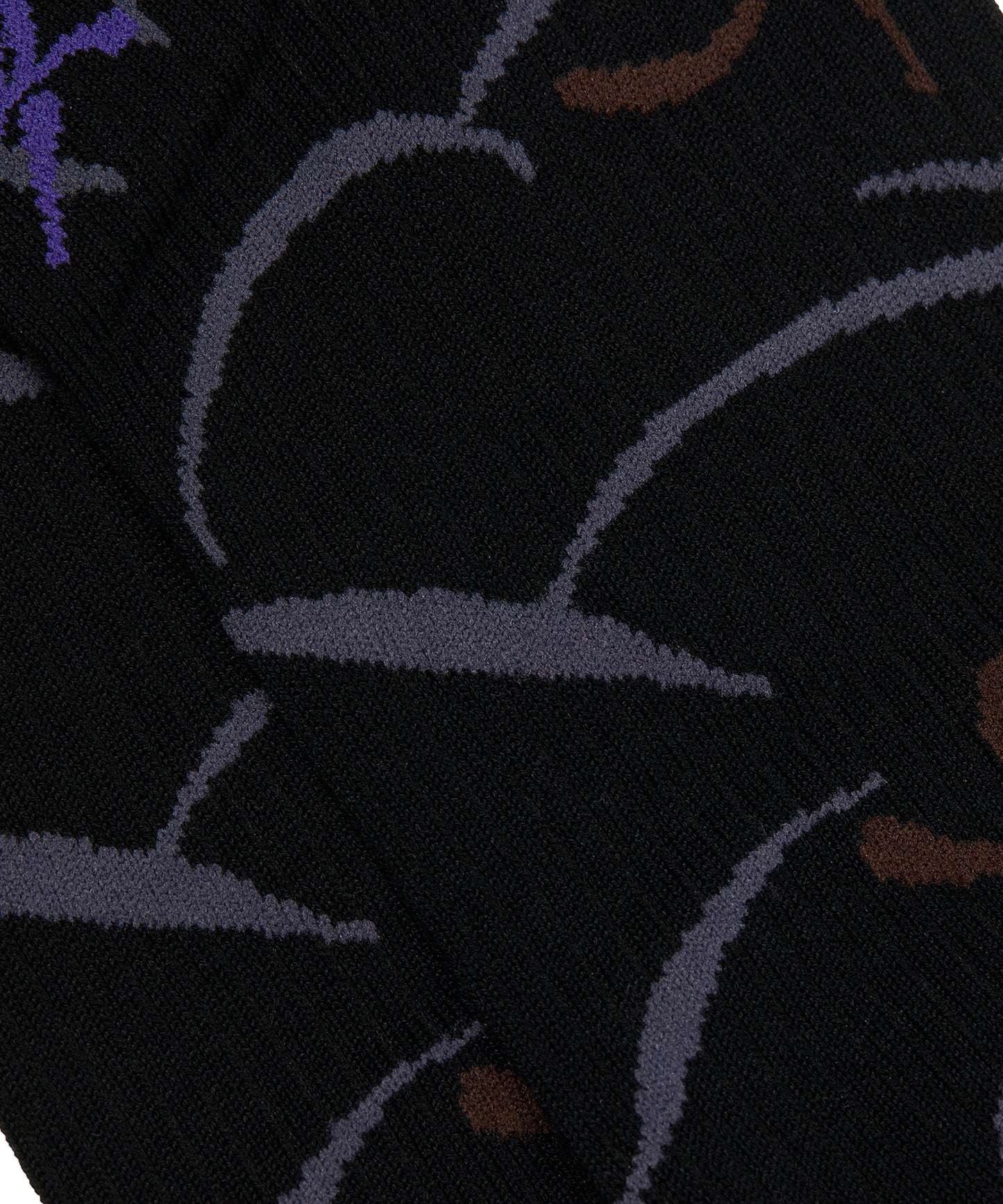 Retro Oriental jacquard Cotton-blend Ankle Socks