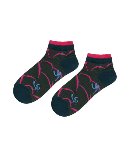 Retro Oriental jacquard Cotton-blend Ankle Socks