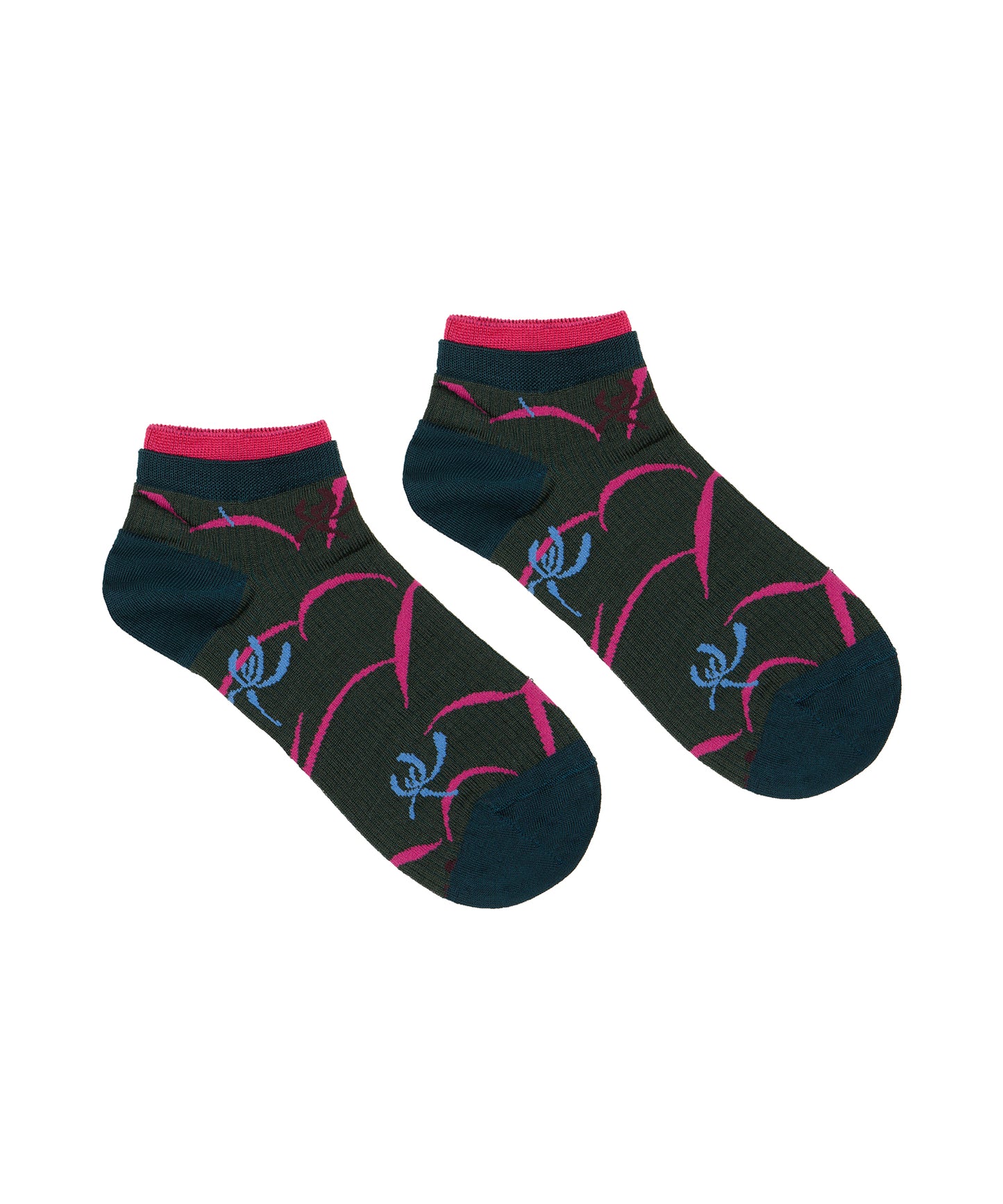 Retro Oriental jacquard Cotton-blend Ankle Socks