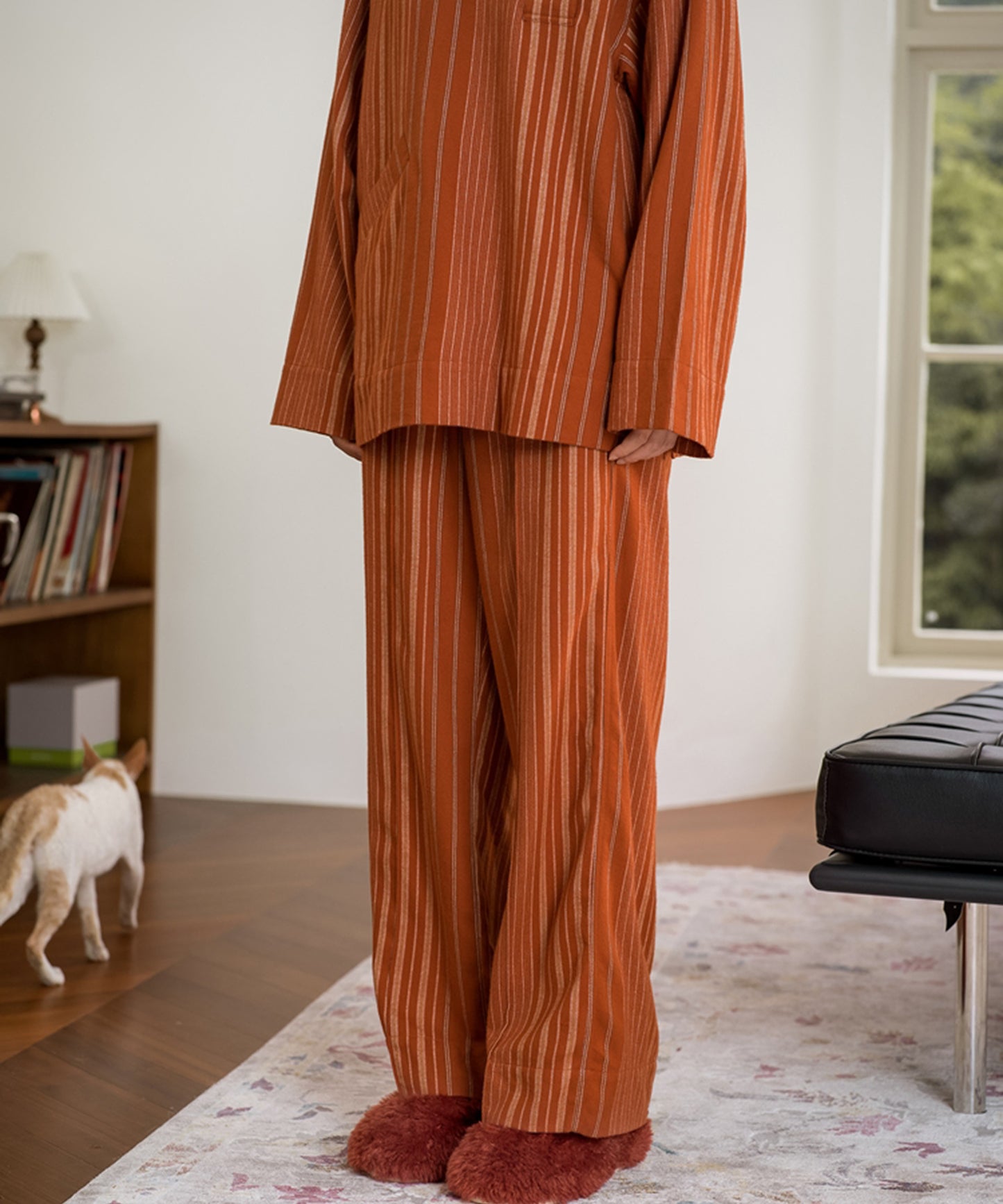 HOME Artistic Striped Cotton Pajama Pants