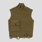HOME Distressed Oversized High-neck Wool Sweater Vest