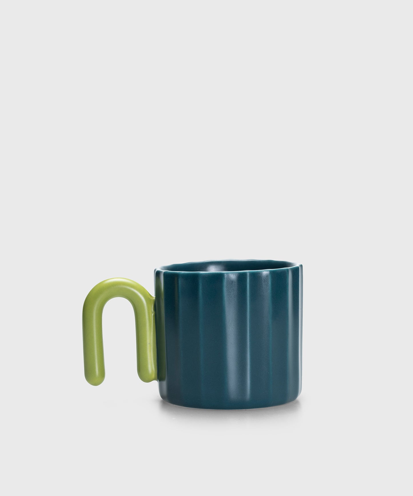HOME Striped-pattern U-shaped Handle Porcelain Cup