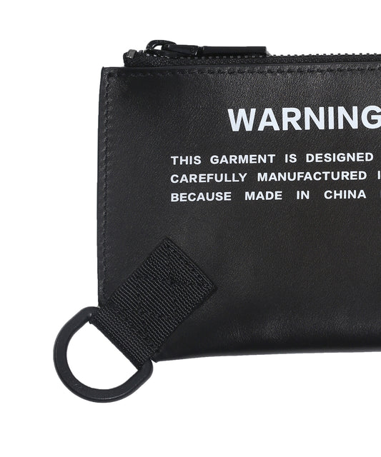 APN WARNING-print Leather Pouch