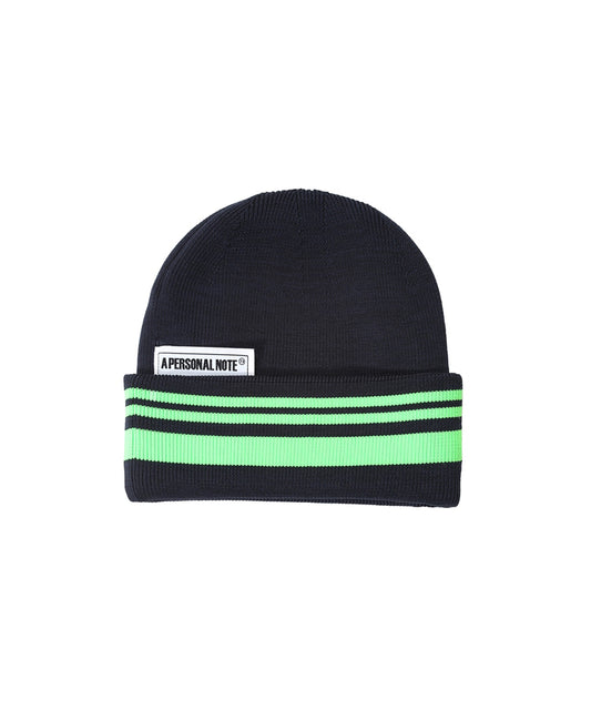 APN Logo-patch Striped Polyester Beanie Hat