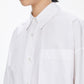 Oversized Drawstring Cotton Cropped Shirt