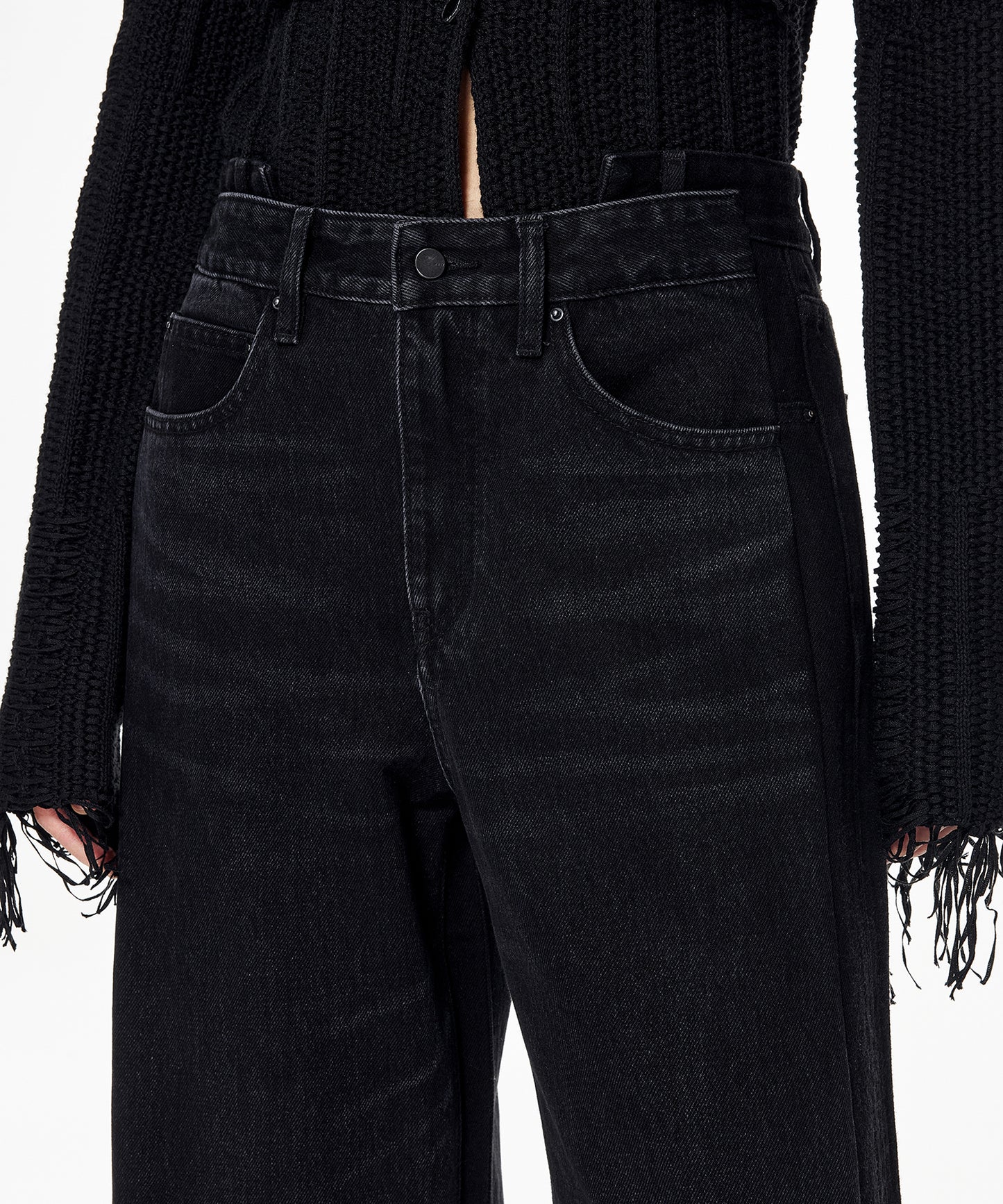 Deconstructed Flared-leg Jeans