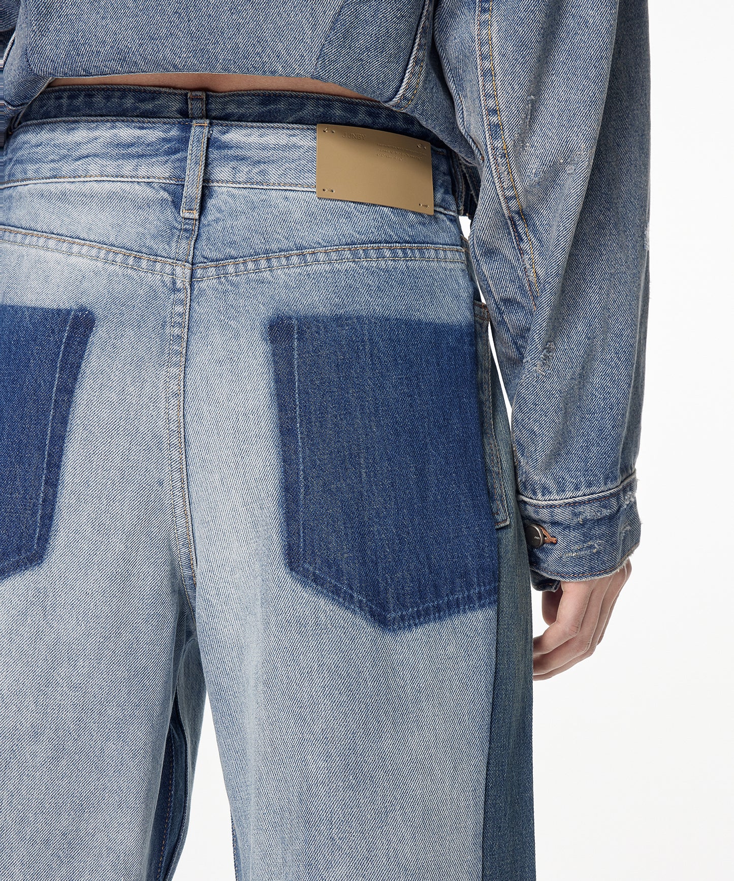 Deconstructed Flared-leg Jeans