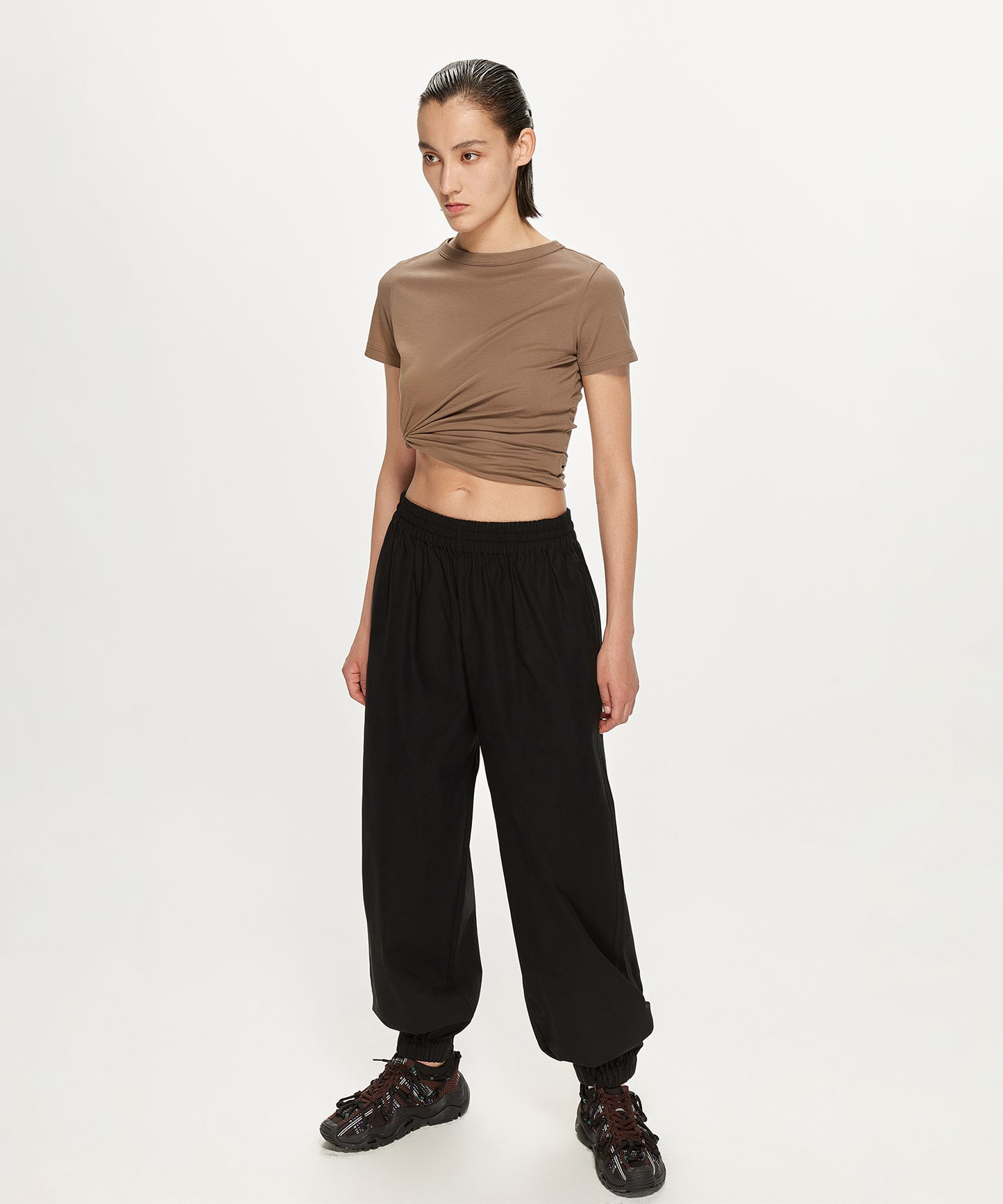 Comfortable & Versatile Elasted-waist Cotton Track Pants