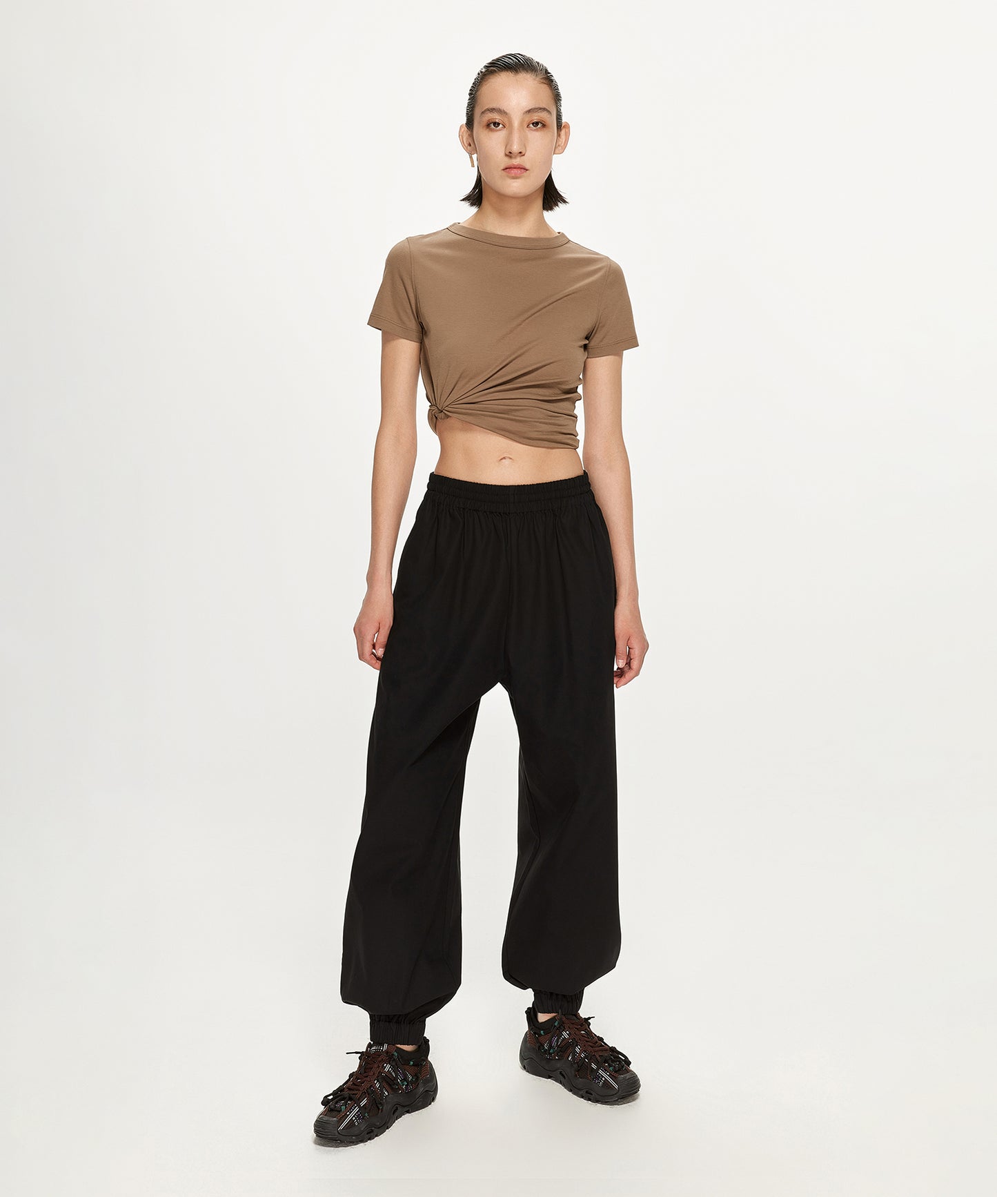 Comfortable & Versatile Elasted-waist Cotton Track Pants