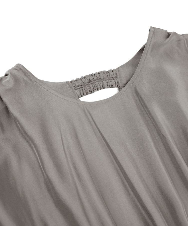 Gathered Draped Silk and Nylon Jersey Dress