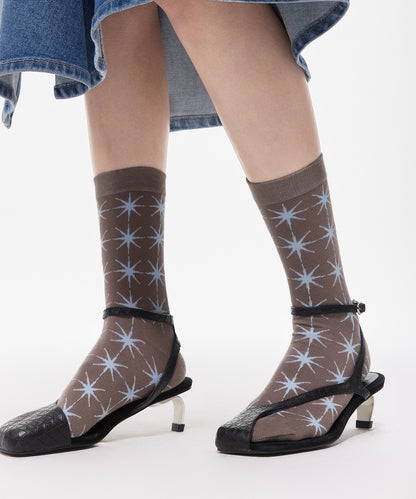 Split-toe Enlarge Octagram Cotton-blend Stretch Socks