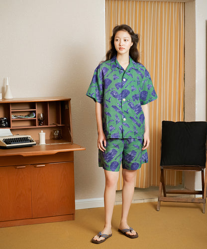 HOME Genderless Loose-fit Linen Pajama Shirt