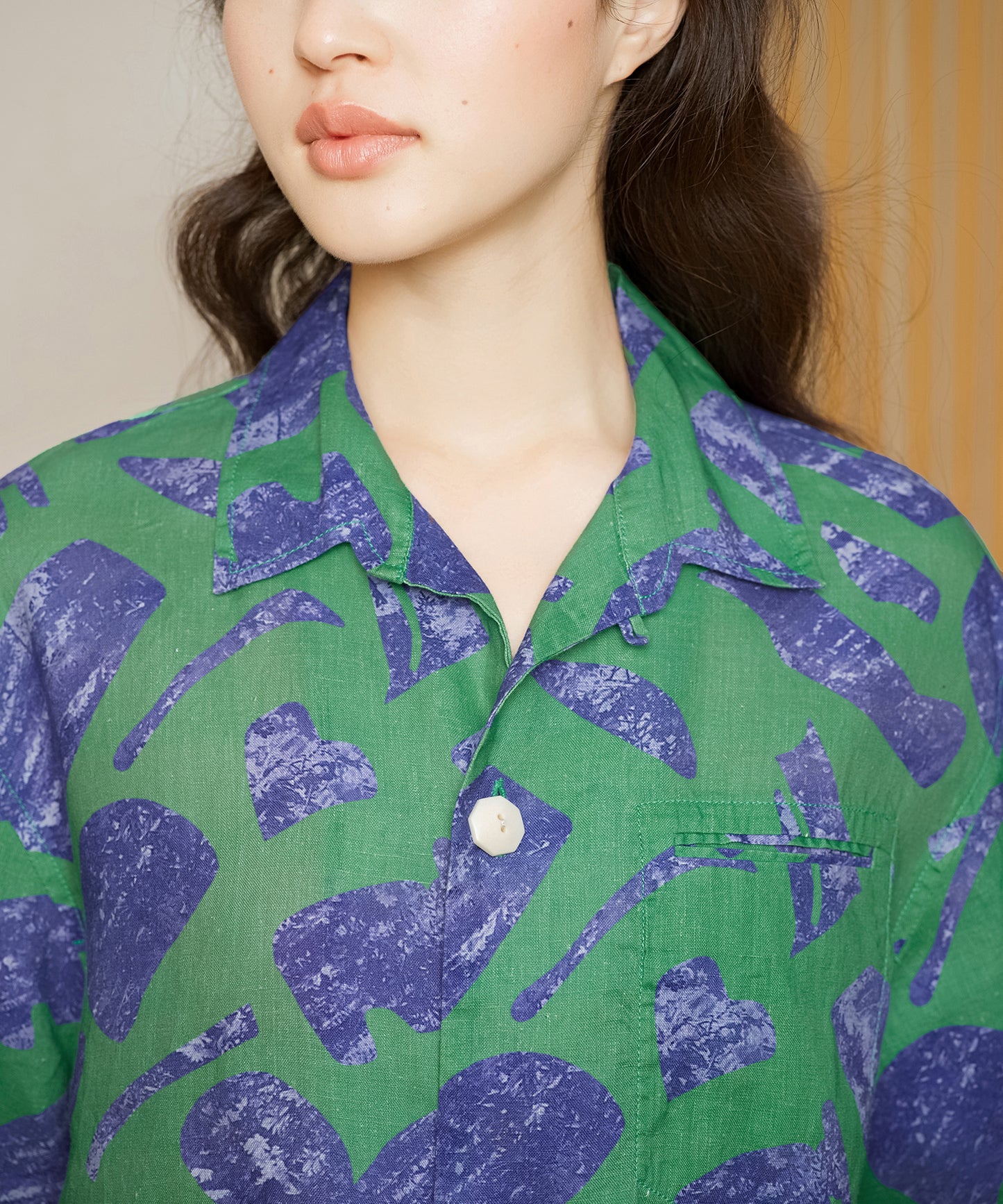 HOME Genderless Loose-fit Linen Pajama Shirt