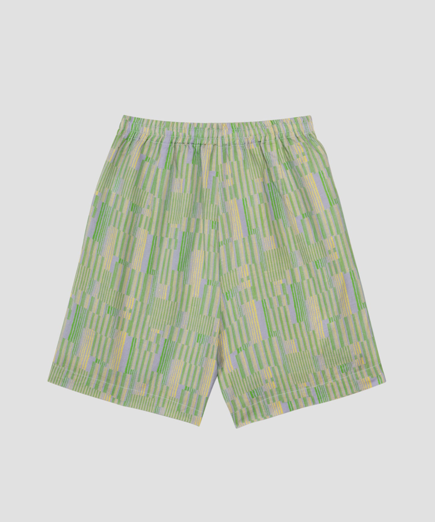 HOME Genderless Loose-fit Geometric-print Linen-blend Pajama Shorts