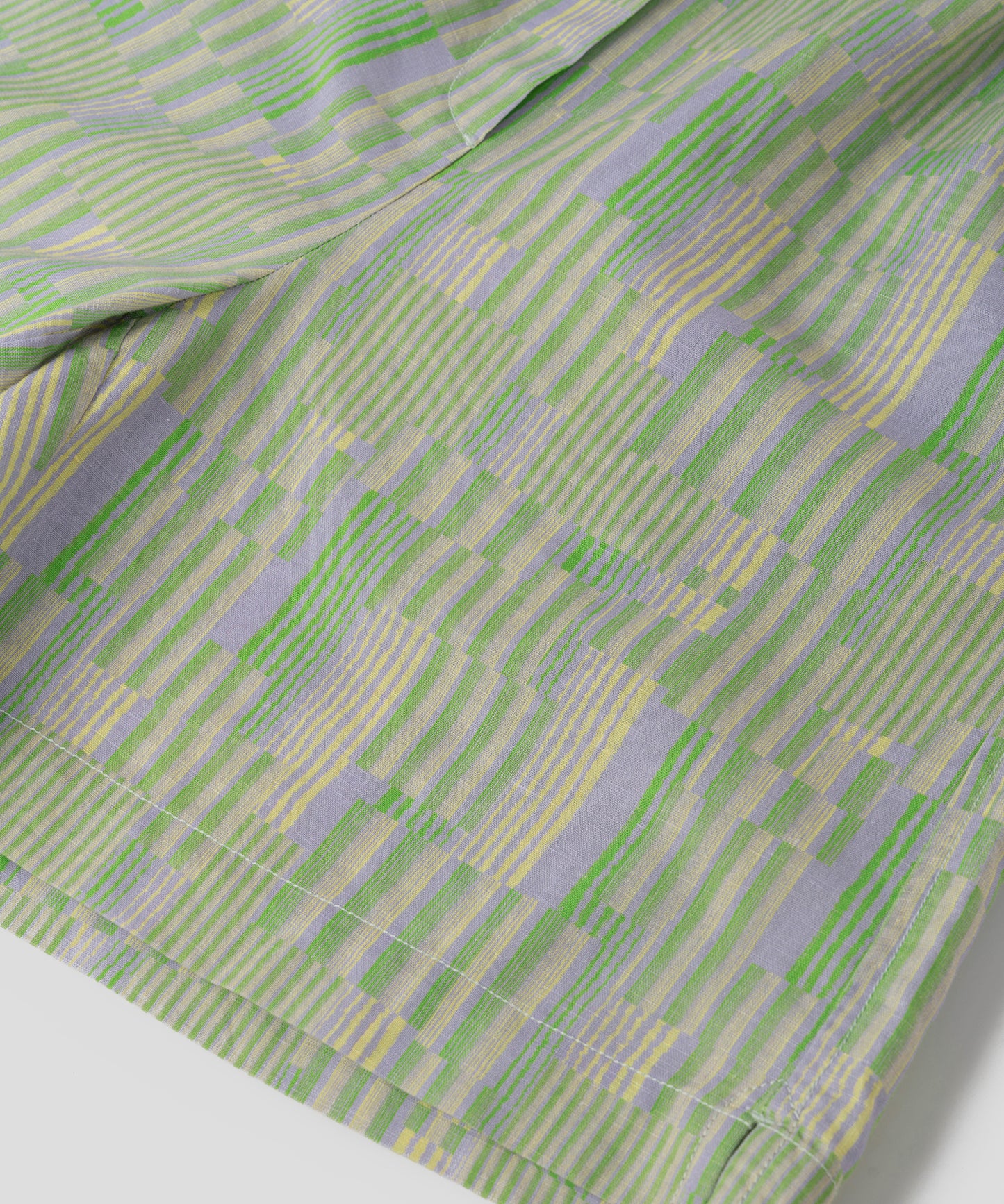 HOME Genderless Loose-fit Geometric-print Linen-blend Pajama Shorts