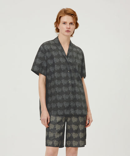 Tattoo Heart-print Cotton-poplin Shirt