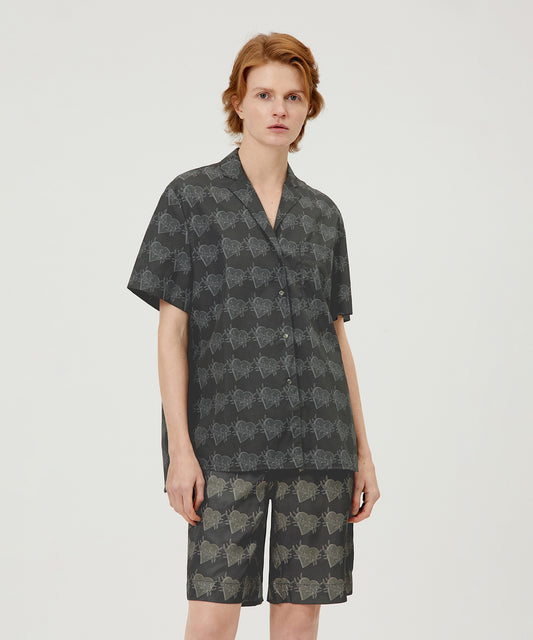 Tattoo Heart-print Cotton-poplin Shirt