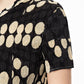 Polka-dot Technical-pleated Polyester Top