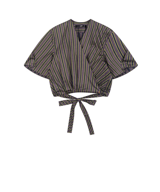 Striped Cotton Wrap Shirt