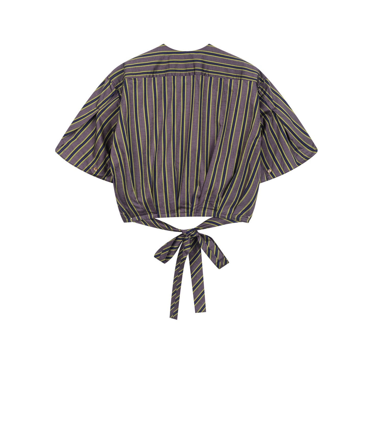 Striped Cotton Wrap Shirt