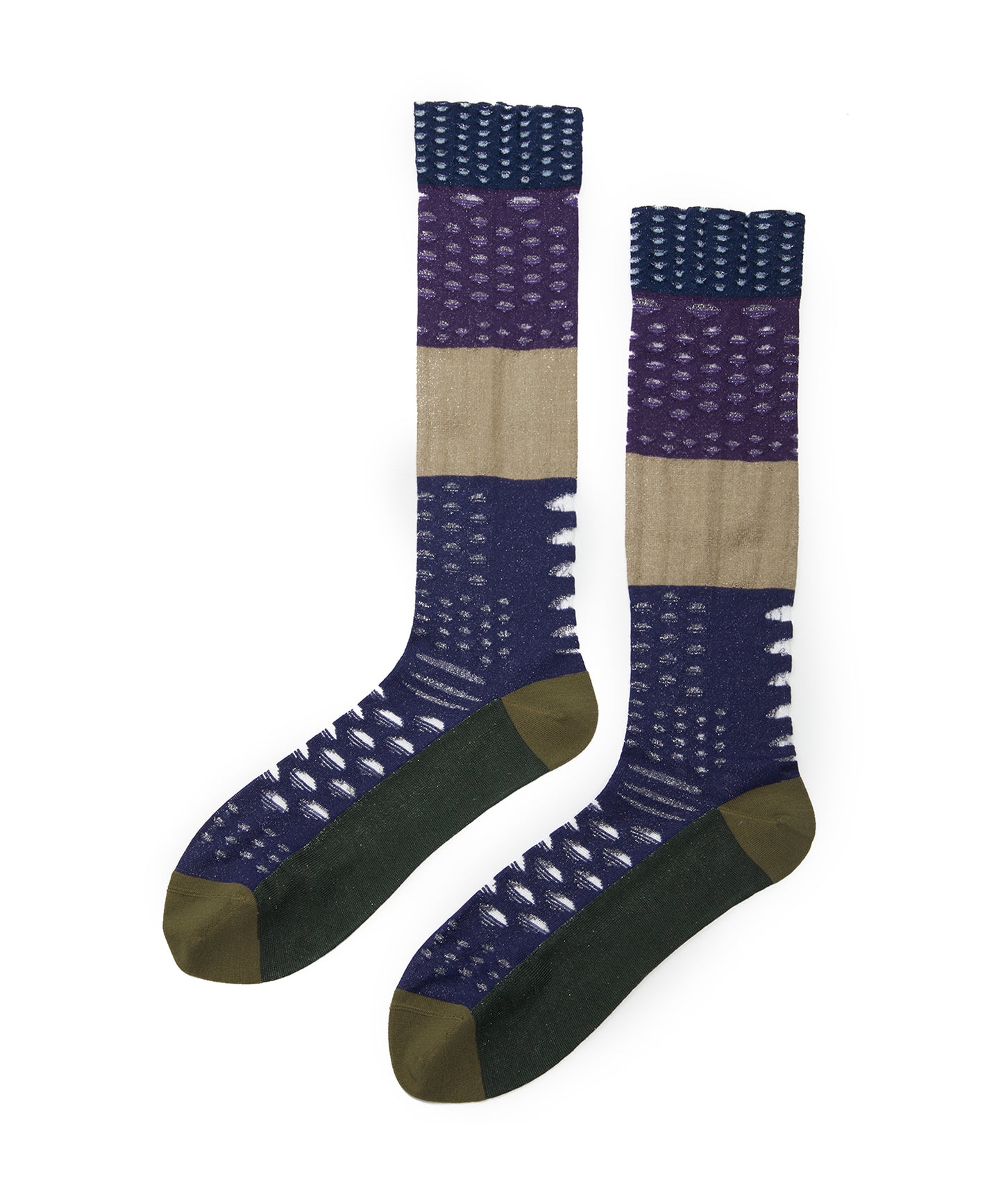 Sheer Color-block Polka Dot Socks