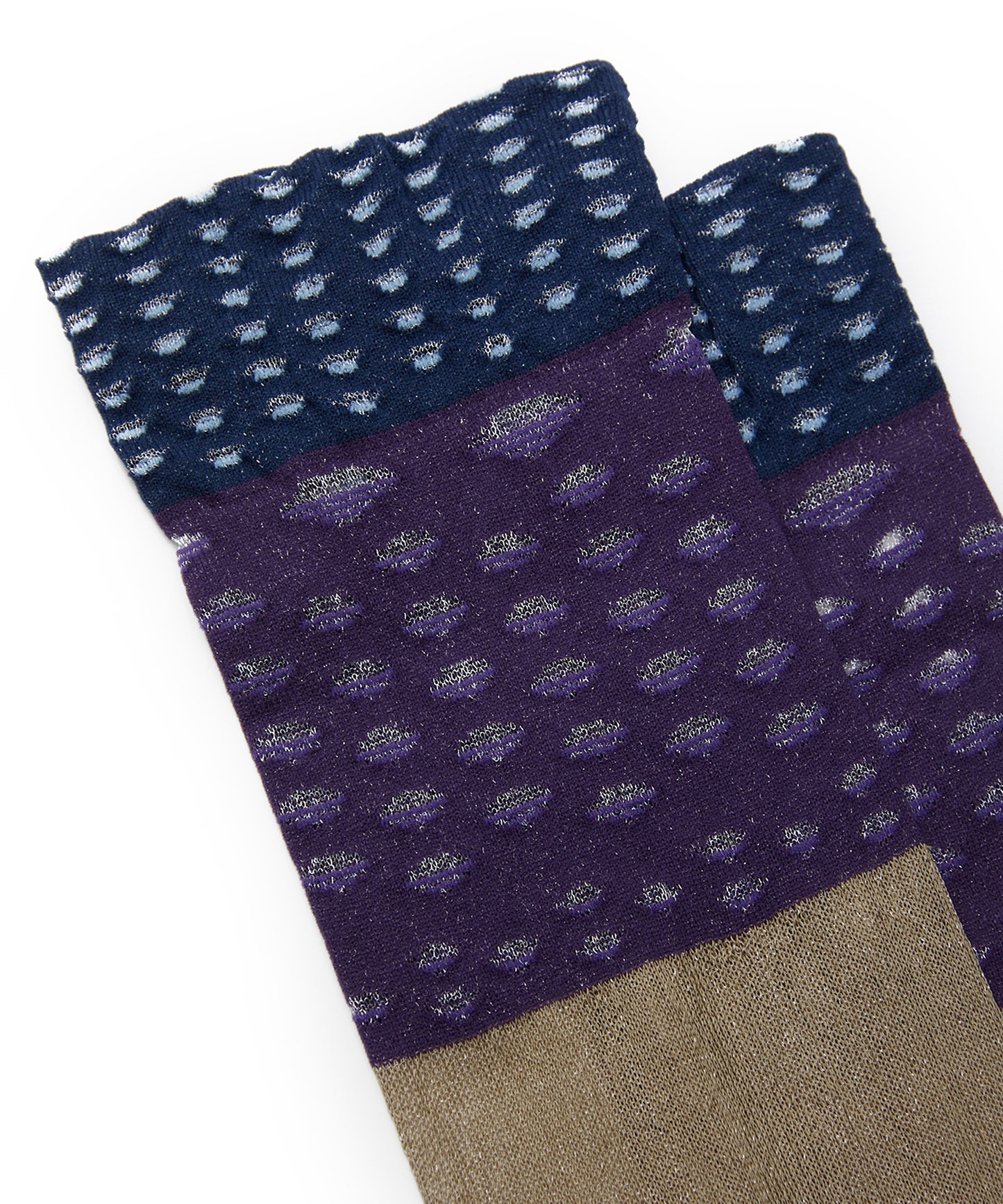 Sheer Color-block Polka Dot Socks