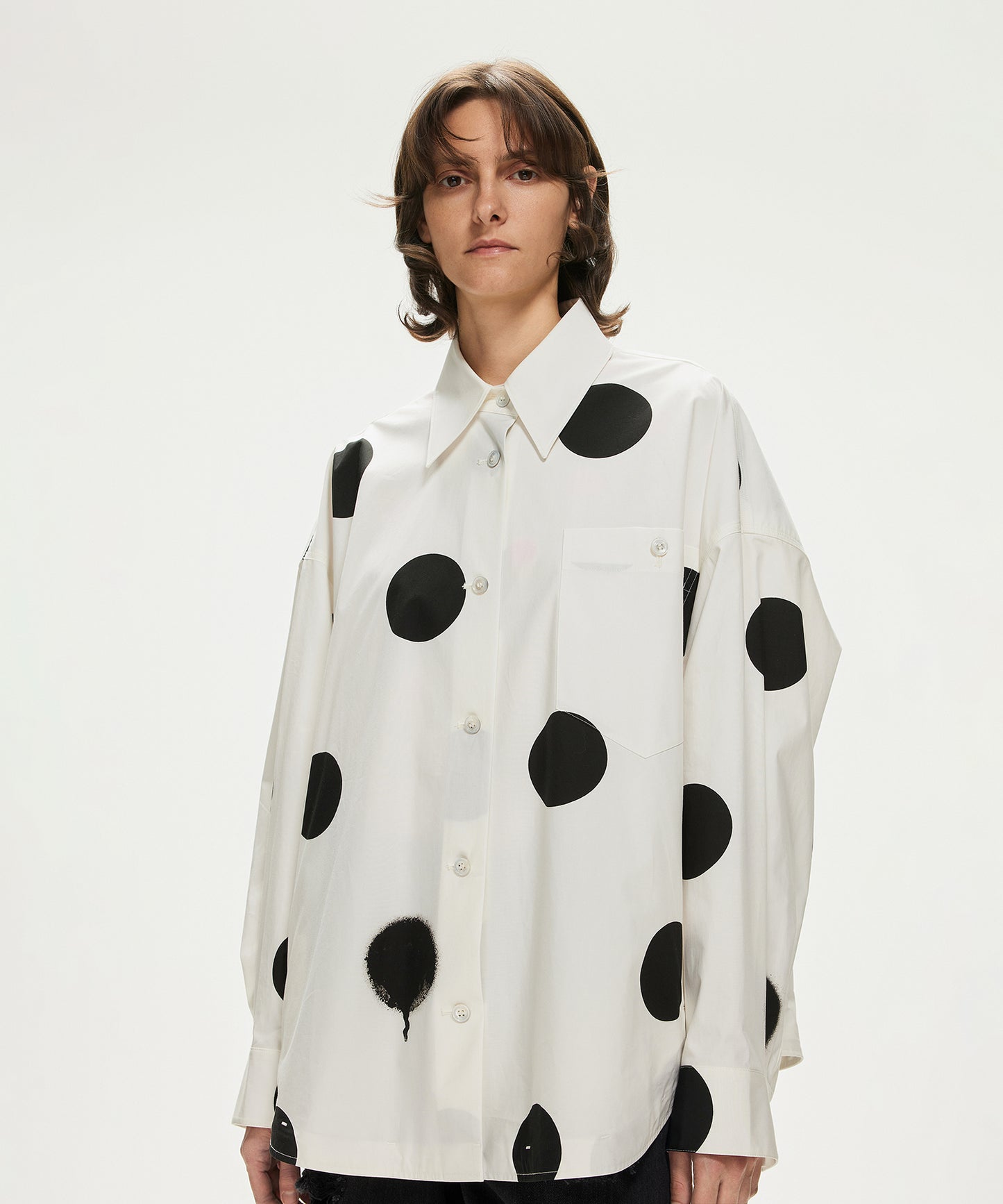 Polka-dot Oversized Cotton Shirt