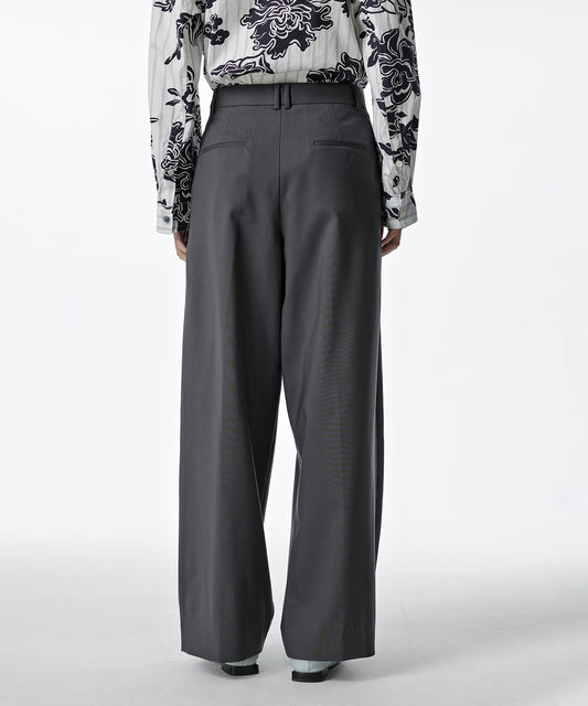 Pleated Wool Wide-leg Trousers