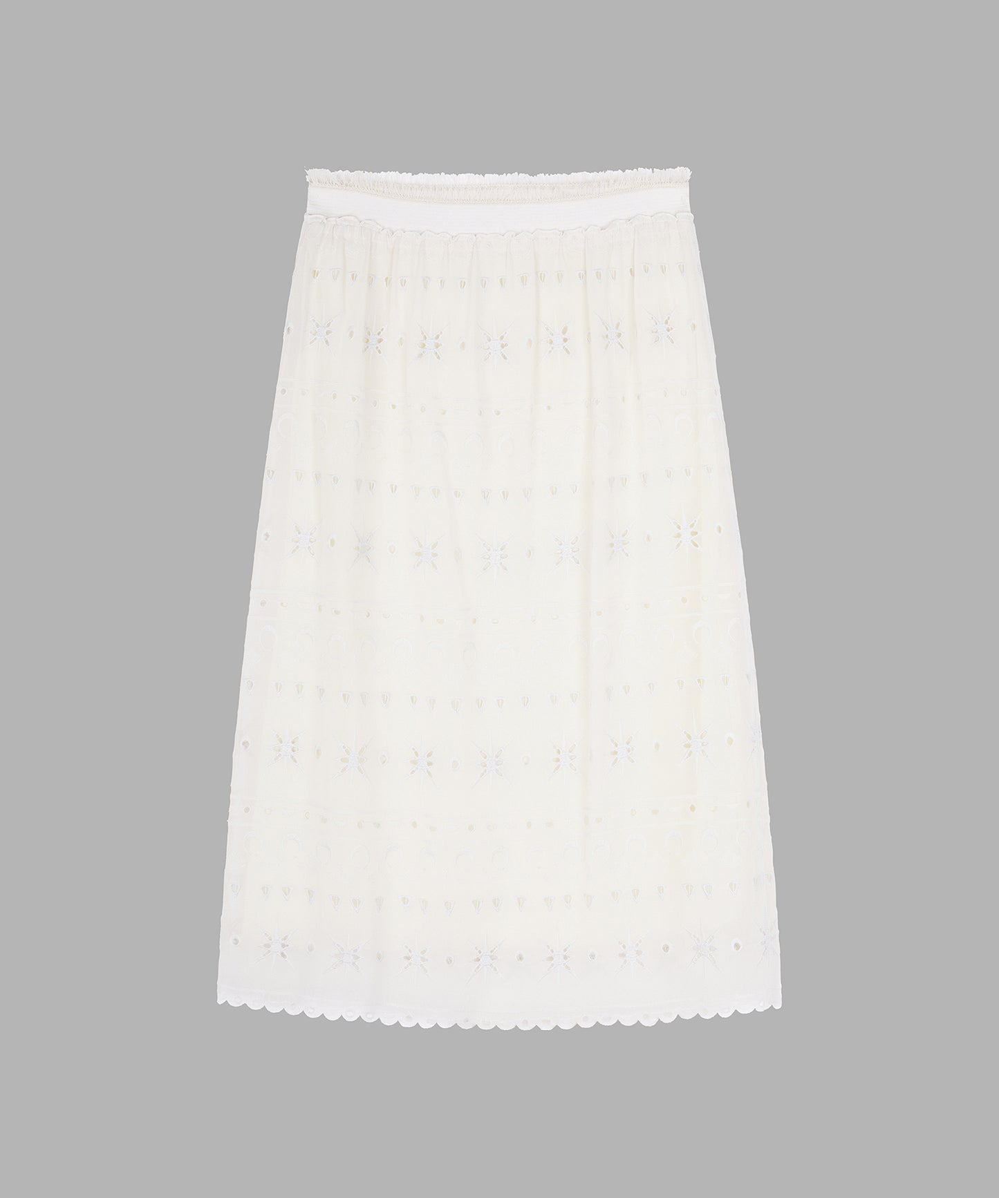 Egyptian Embroidery Midi Skirt