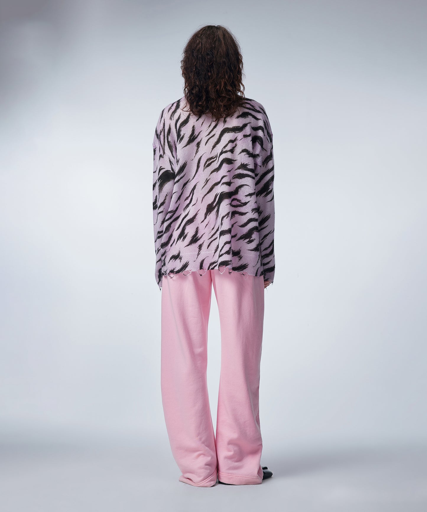 Rabbit-motif Leopard Mohair Sweater