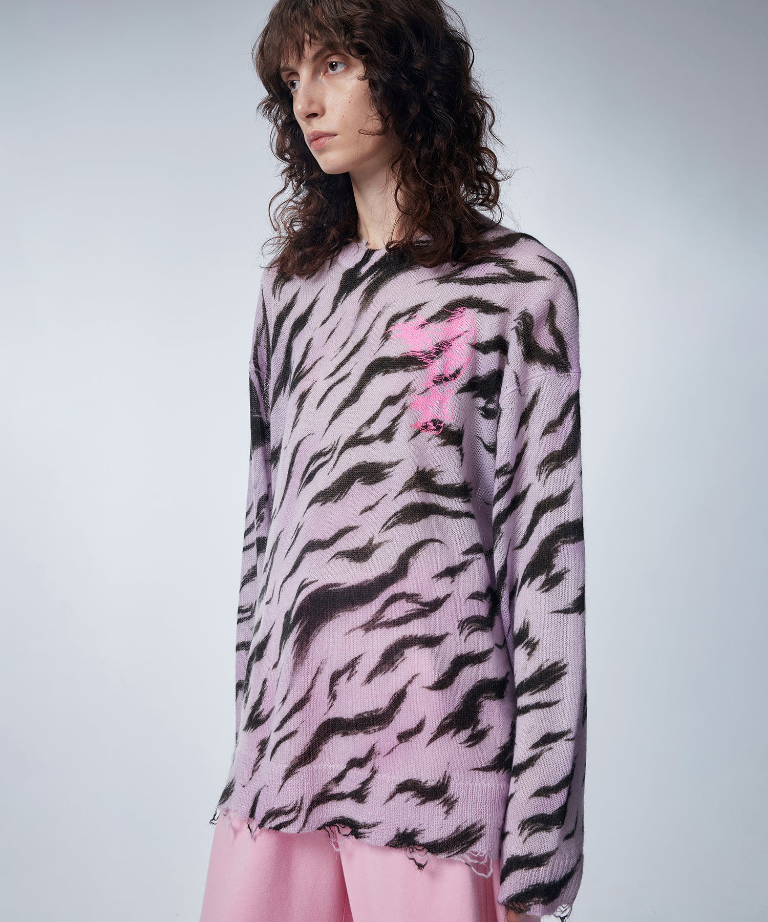 Rabbit-motif Leopard Mohair Sweater – JNBY ONLINE STORE