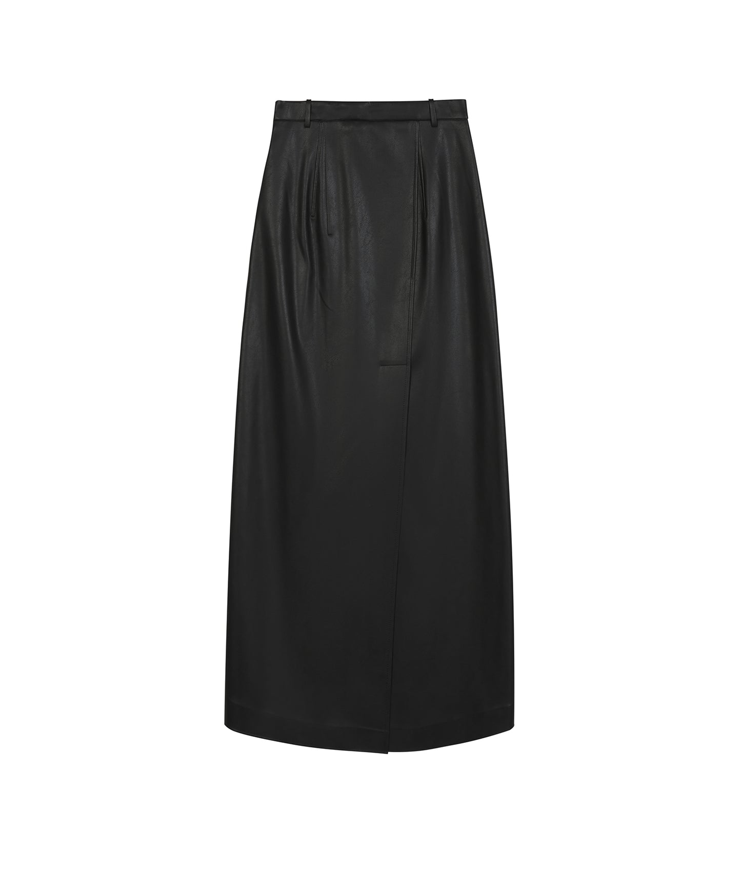 Faux-leather Front-slit Skirt