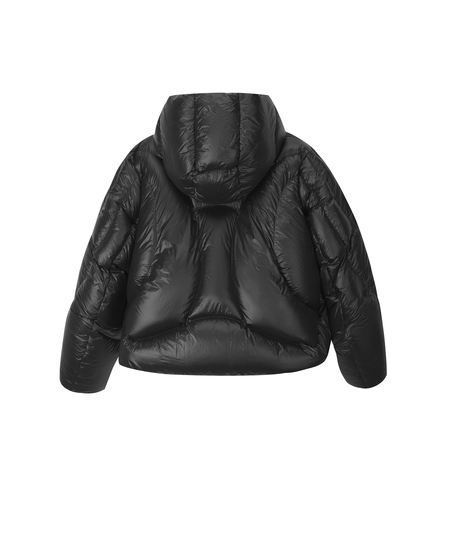 Hooded Curved Quilted Down Jacket